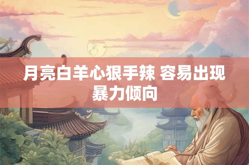 月亮白羊心狠手辣 容易出现暴力倾向
