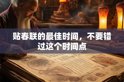 贴春联的最佳时间，不要错过这个时间点