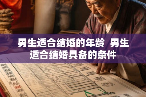 男生适合结婚的年龄  男生适合结婚具备的条件