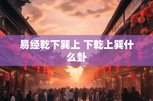 易经乾下巽上 下乾上巽什么卦