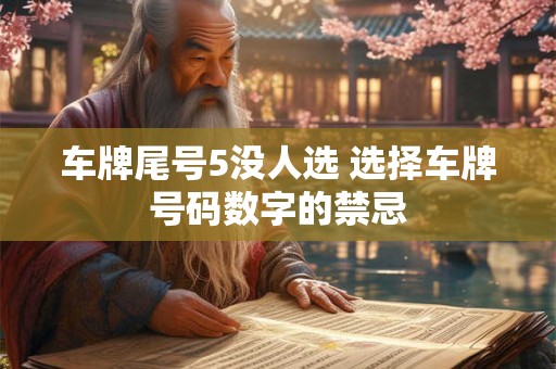 车牌尾号5没人选 选择车牌号码数字的禁忌
