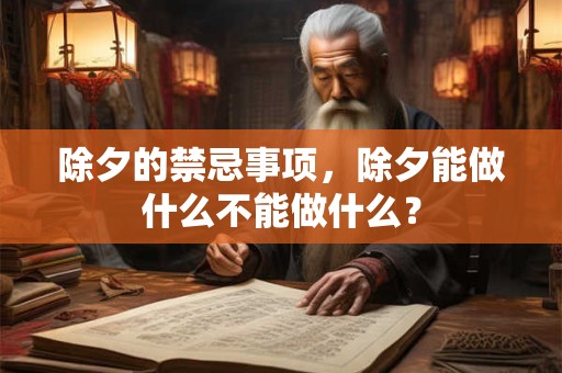除夕的禁忌事项，除夕能做什么不能做什么？