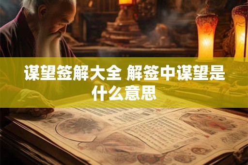 谋望签解大全 解签中谋望是什么意思