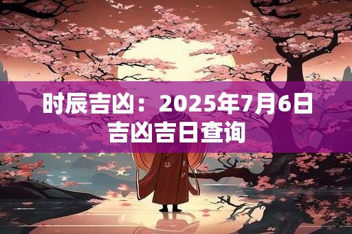 详细阅读:时辰吉凶:2025年7月6日吉凶吉日查询 时辰吉凶:2025年7月6日吉凶吉日查询
