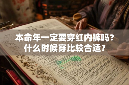 本命年一定要穿红内裤吗？什么时候穿比较合适？