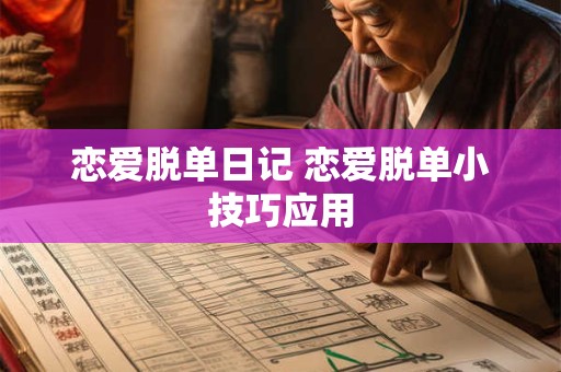恋爱脱单日记 恋爱脱单小技巧应用