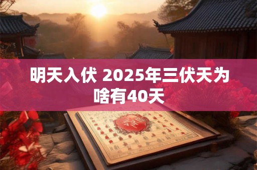 明天入伏 2025年三伏天为啥有40天