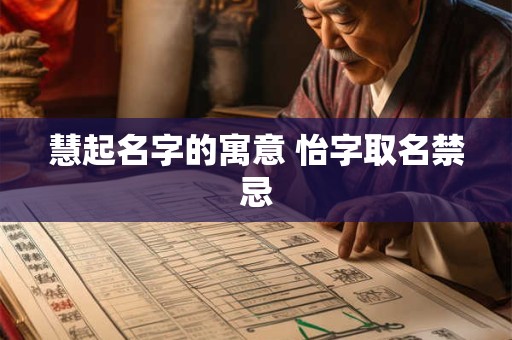 慧起名字的寓意 怡字取名禁忌