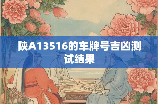 陕A13516的车牌号吉凶测试结果