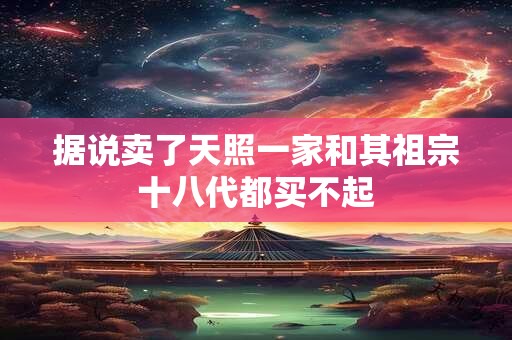 据说卖了天照一家和其祖宗十八代都买不起