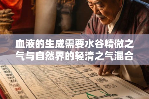 血液的生成需要水谷精微之气与自然界的轻清之气混合而成