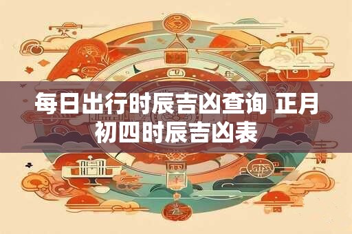 每日出行时辰吉凶查询 正月初四时辰吉凶表