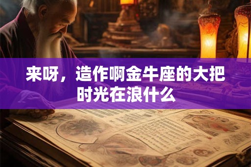 来呀，造作啊金牛座的大把时光在浪什么