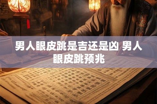 男人眼皮跳是吉还是凶 男人眼皮跳预兆