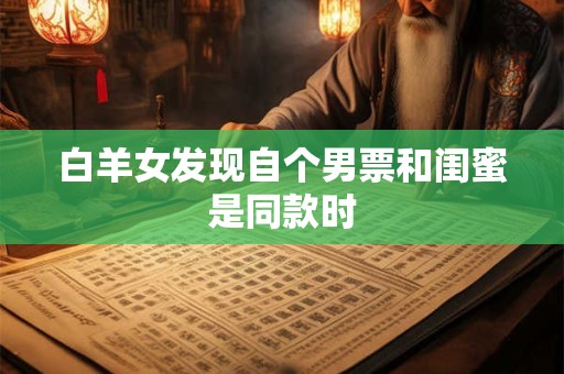白羊女发现自个男票和闺蜜是同款时