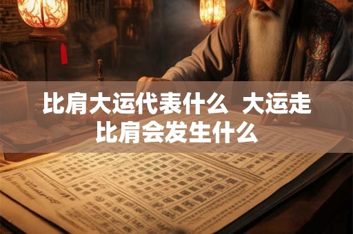 比肩大运代表什么  大运走比肩会发生什么