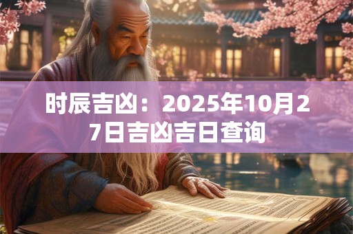 详细阅读:时辰吉凶:2025年10月27日吉凶吉日查询 时辰吉凶:2025年10月27日吉凶吉日查询