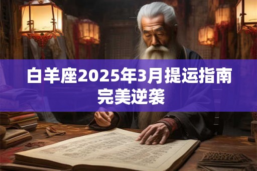 白羊座2025年3月提运指南 完美逆袭