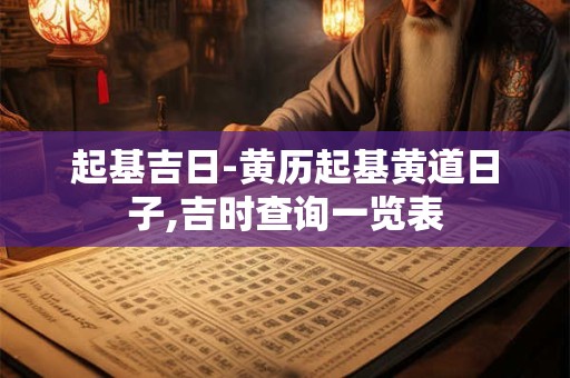 起基吉日-黄历起基黄道日子,吉时查询一览表