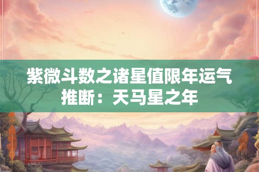 紫微斗数之诸星值限年运气推断：天马星之年