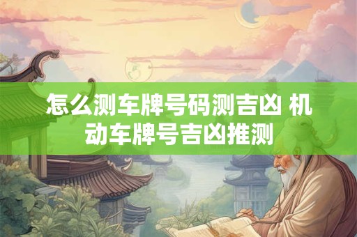 怎么测车牌号码测吉凶 机动车牌号吉凶推测