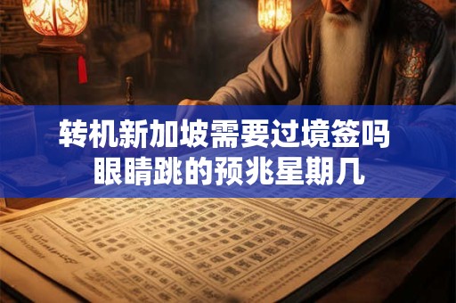 转机新加坡需要过境签吗 眼睛跳的预兆星期几