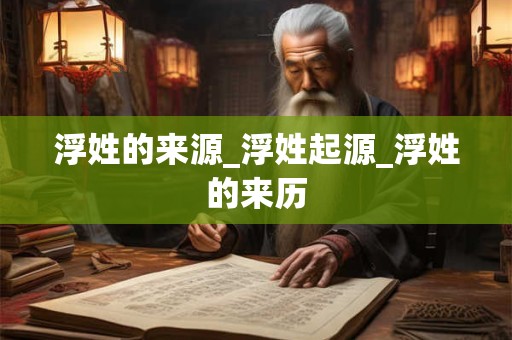 浮姓的来源_浮姓起源_浮姓的来历