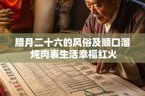 腊月二十六的风俗及顺口溜 炖肉表生活幸福红火