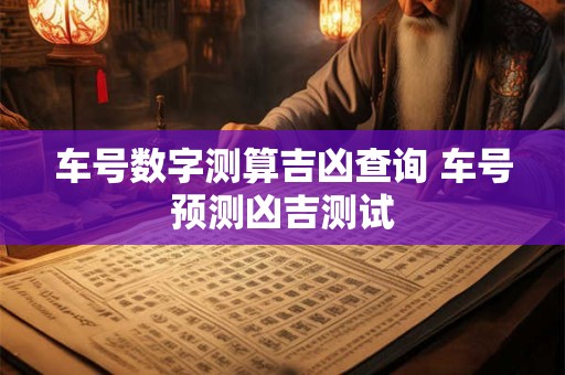 车号数字测算吉凶查询 车号预测凶吉测试