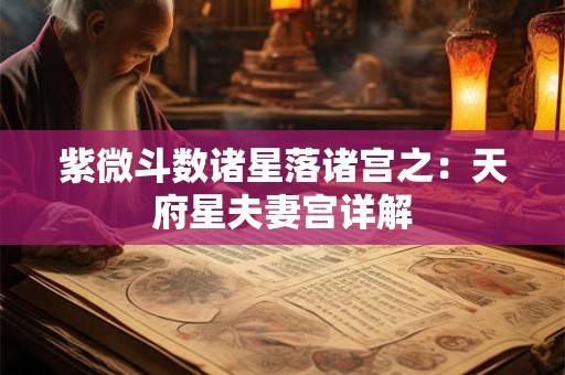 紫微斗数诸星落诸宫之：天府星夫妻宫详解