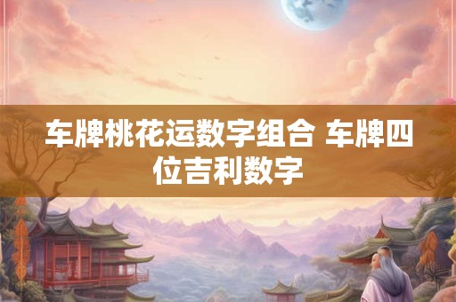 车牌桃花运数字组合 车牌四位吉利数字