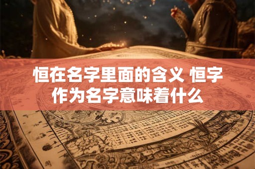恒在名字里面的含义 恒字作为名字意味着什么