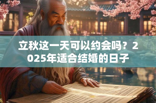 立秋这一天可以约会吗？2025年适合结婚的日子
