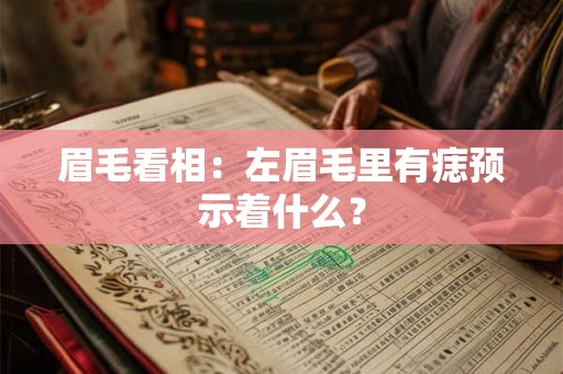 眉毛看相：左眉毛里有痣预示着什么？