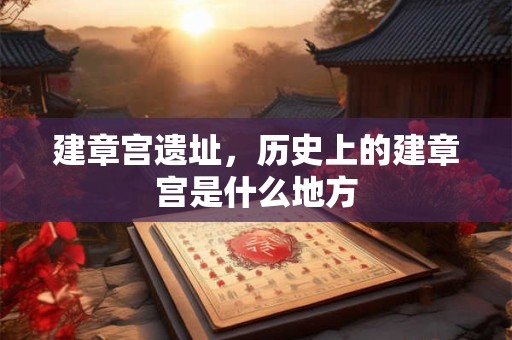 建章宫遗址，历史上的建章宫是什么地方