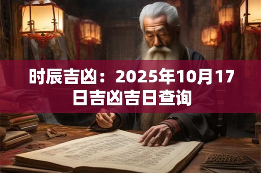 时辰吉凶：2025年10月17日吉凶吉日查询