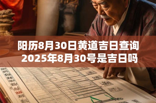 阳历8月30日黄道吉日查询 2025年8月30号是吉日吗