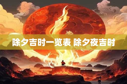 除夕吉时一览表 除夕夜吉时