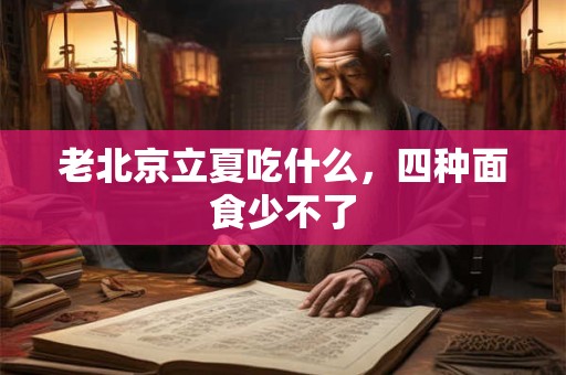老北京立夏吃什么，四种面食少不了