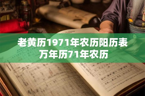 老黄历1971年农历阳历表 万年历71年农历