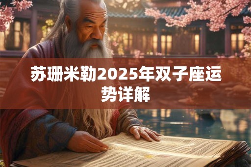 苏珊米勒2025年双子座运势详解