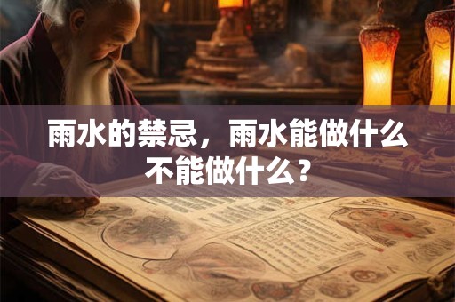 雨水的禁忌，雨水能做什么不能做什么？