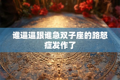谁逼逼跟谁急双子座的路怒症发作了