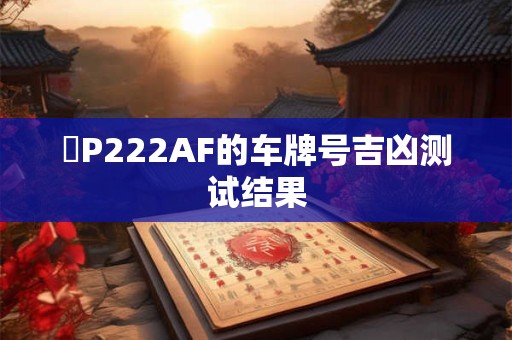 魯P222AF的车牌号吉凶测试结果