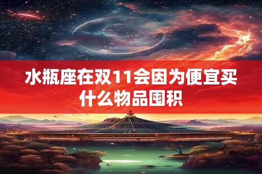 水瓶座在双11会因为便宜买什么物品囤积