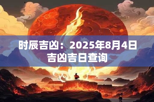时辰吉凶：2025年8月4日吉凶吉日查询