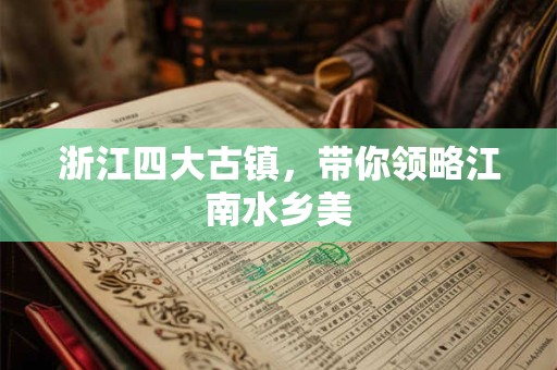 浙江四大古镇，带你领略江南水乡美