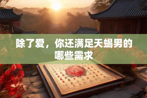 除了爱，你还满足天蝎男的哪些需求