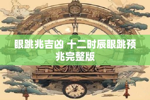 眼跳兆吉凶 十二时辰眼跳预兆完整版