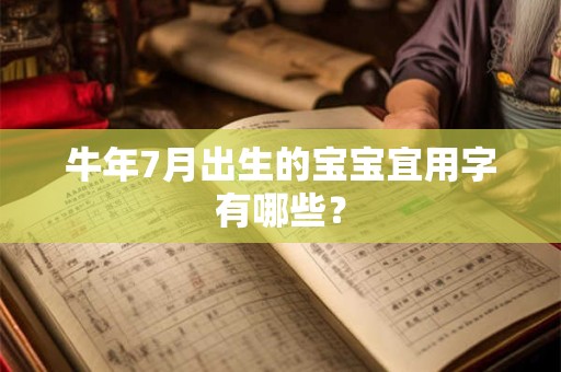 牛年7月出生的宝宝宜用字有哪些？